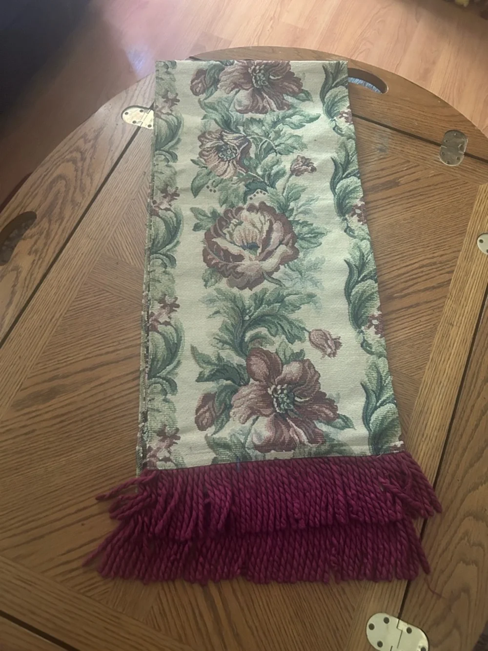 Vintage Floral Tapestry Table Runner